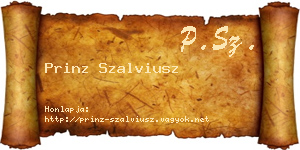 Prinz Szalviusz névjegykártya